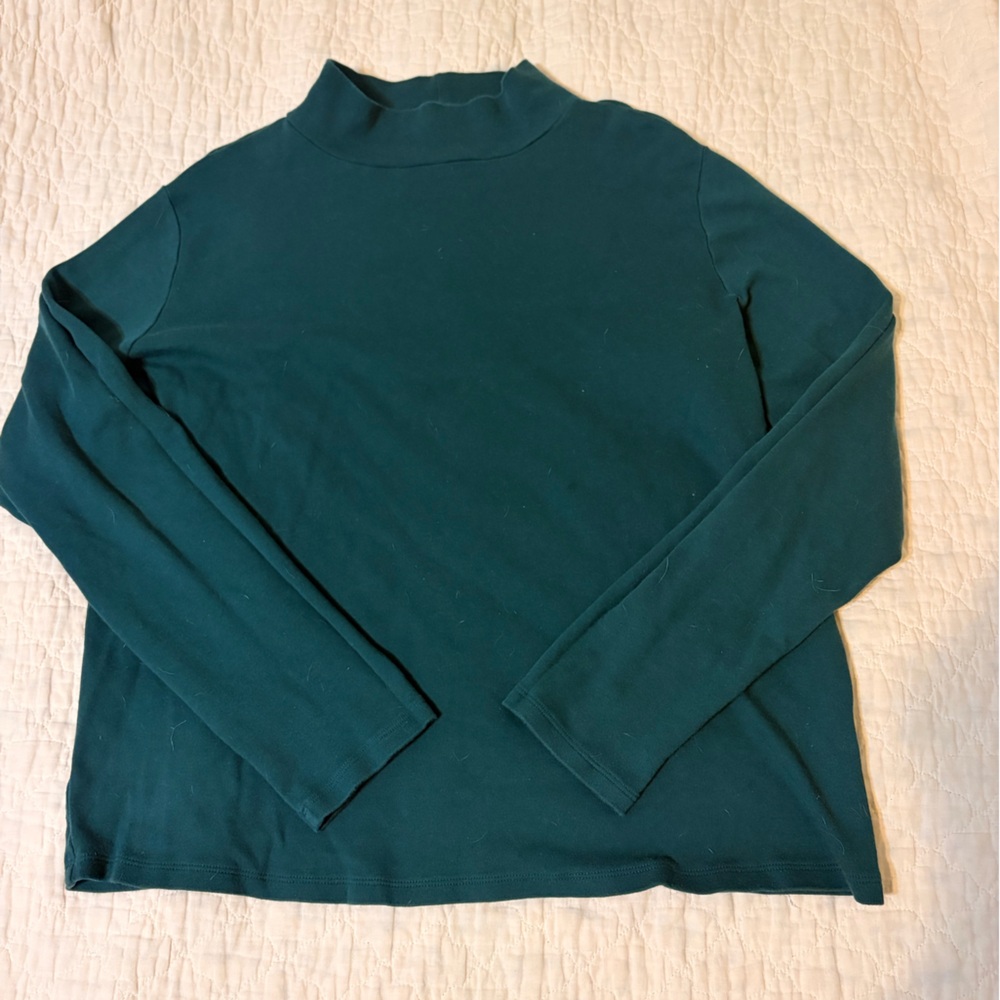 croft & barrow Women's Mock Neck Long Sleeve Top - Teal Green